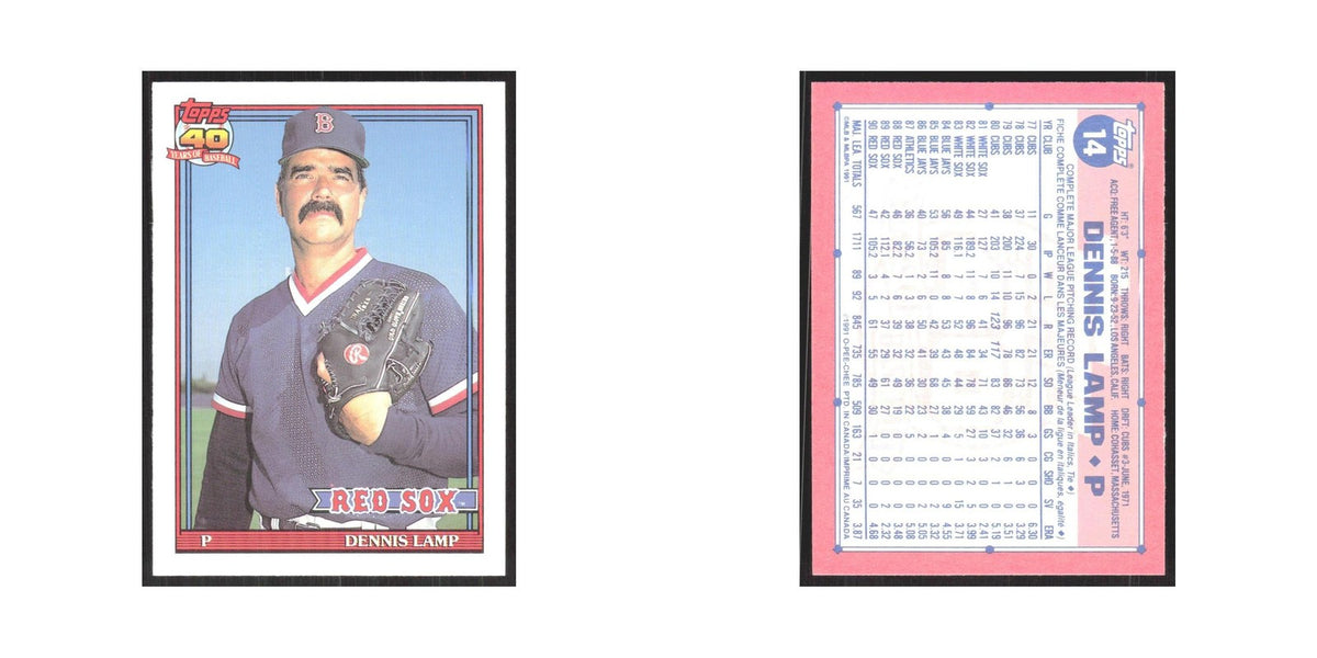 1991 O-Pee-Chee Dennis Lamp Red Sox #14