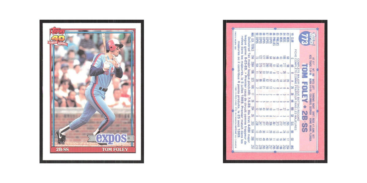 1991 O-Pee-Chee Tom Foley Montreal Expos #773