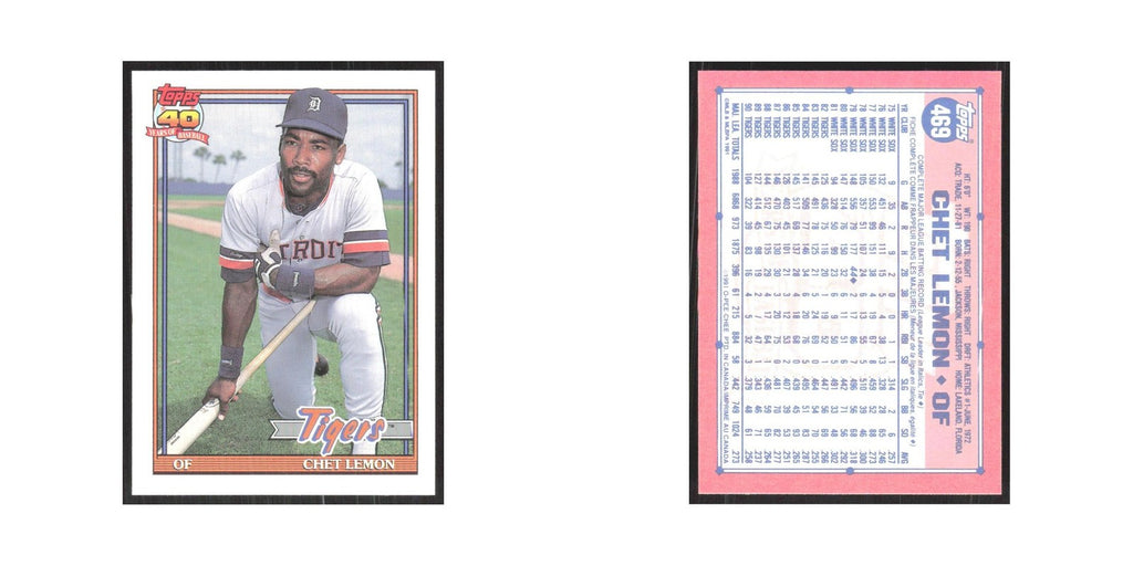 1991 O-Pee-Chee Chet Lemon Tigers #469
