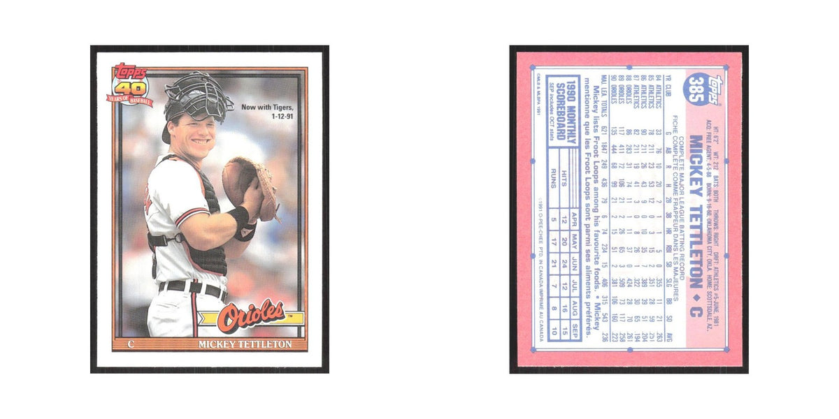 1991 O-Pee-Chee Mickey Tettleton Orioles #385