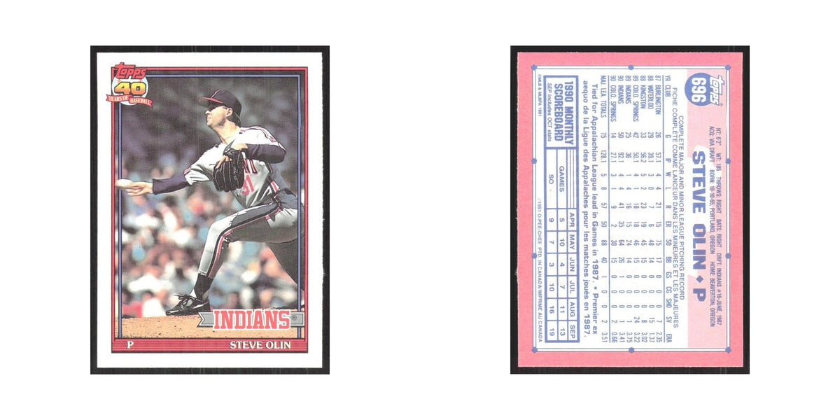 1991 O-Pee-Chee Steve Olin Indians #696