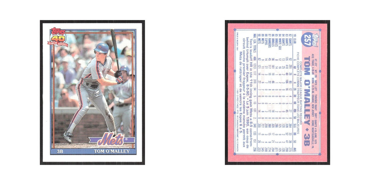 1991 O-Pee-Chee Tom O'Malley Mets #257