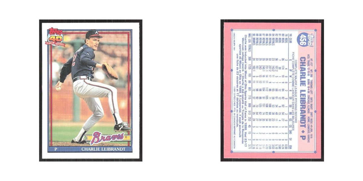 1991 O-Pee-Chee Charlie Leibrandt Braves #456