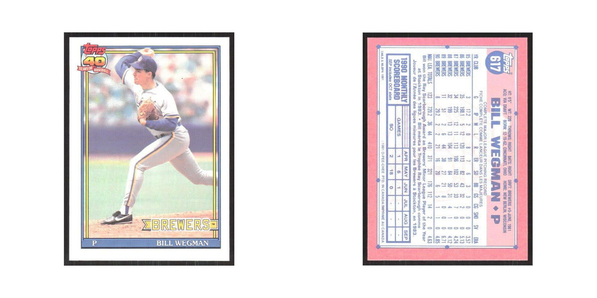 1991 O-Pee-Chee Bill Wegman Brewers #617