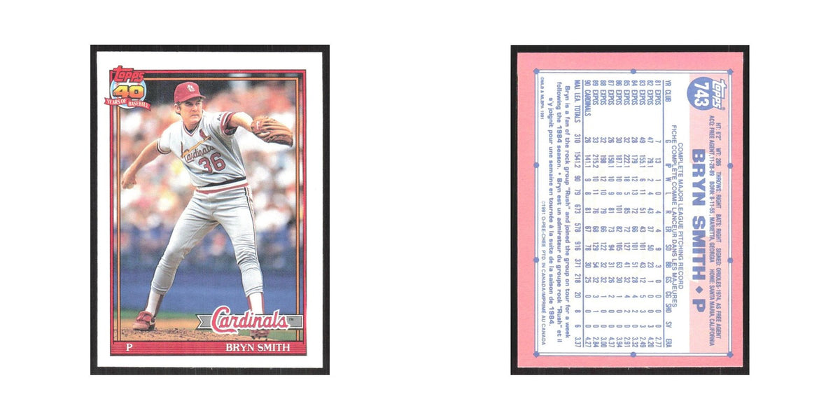 1991 O-Pee-Chee Bryn Smith Cardinals #743