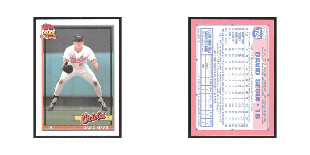 1991 O-Pee-Chee David Segui Orioles #724