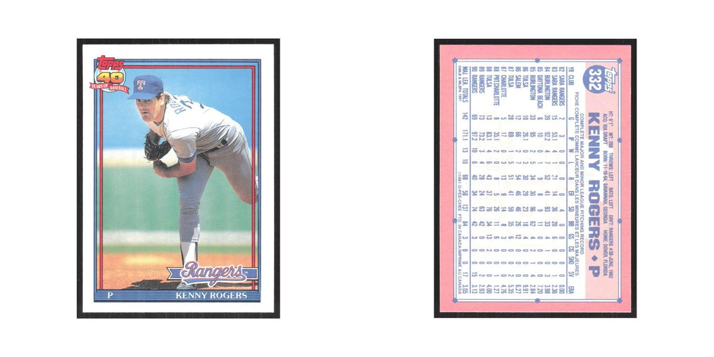 1991 O-Pee-Chee Kenny Rogers Rangers #332