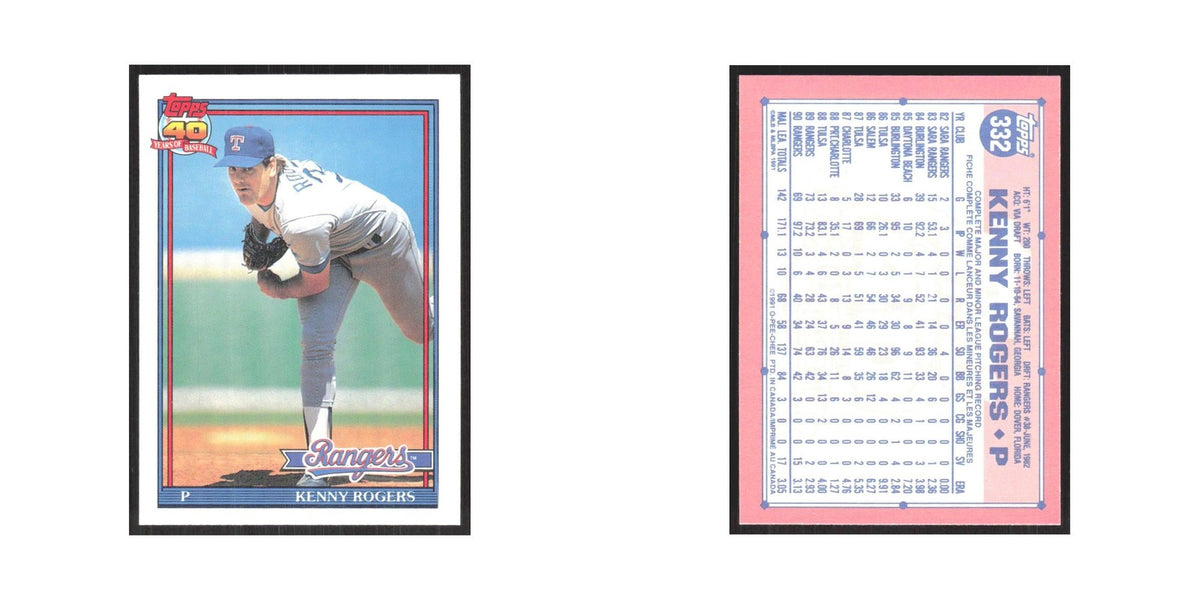 1991 O-Pee-Chee Kenny Rogers Rangers #332
