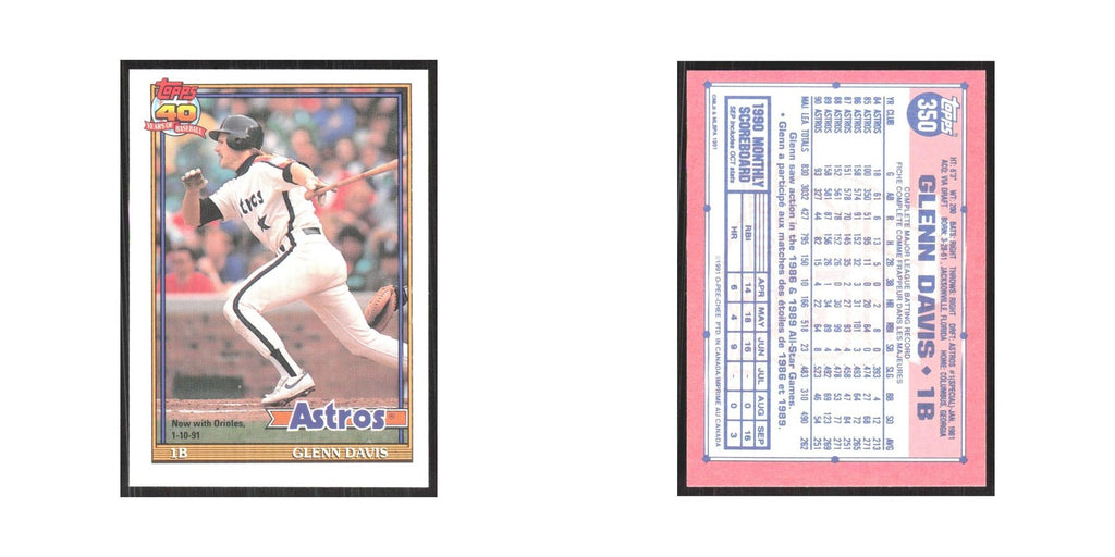 1991 O-Pee-Chee Glenn Davis Astros #350