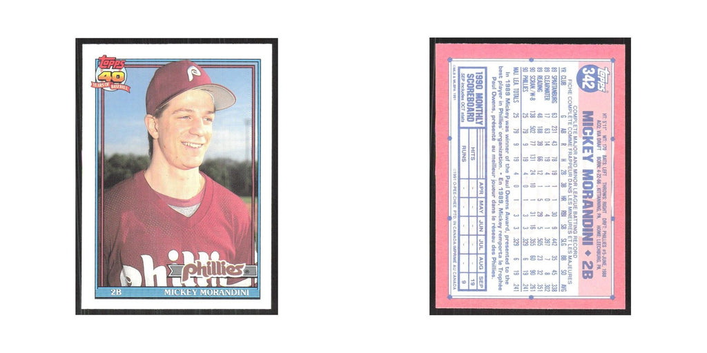 1991 O-Pee-Chee Mickey Morandini Phillies #342
