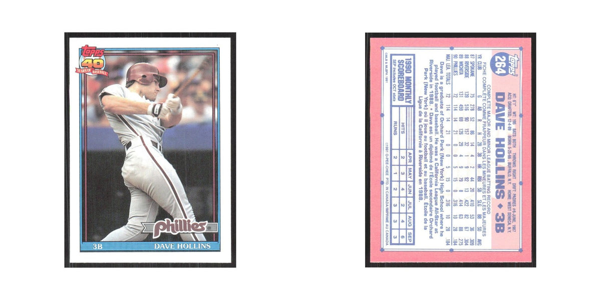 1991 O-Pee-Chee Dave Hollins Phillies #264