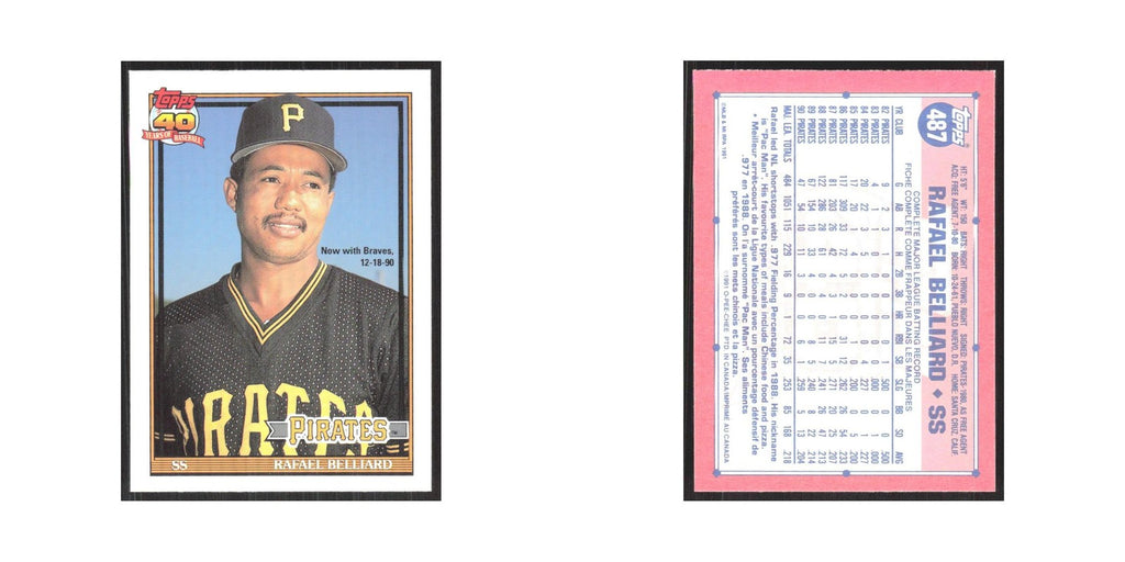 1991 O-Pee-Chee Rafael Belliard Pirates #487