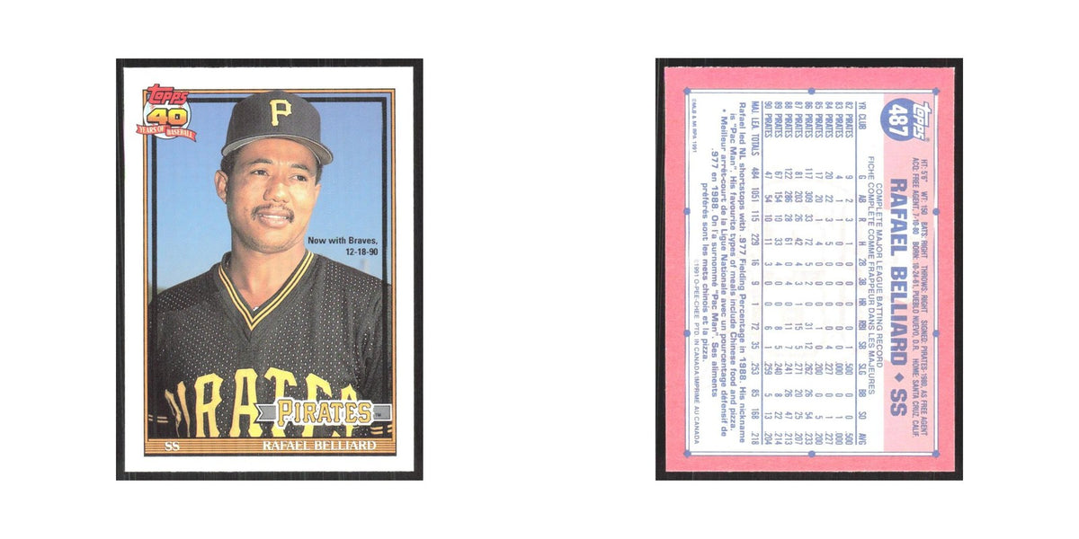 1991 O-Pee-Chee Rafael Belliard Pirates #487