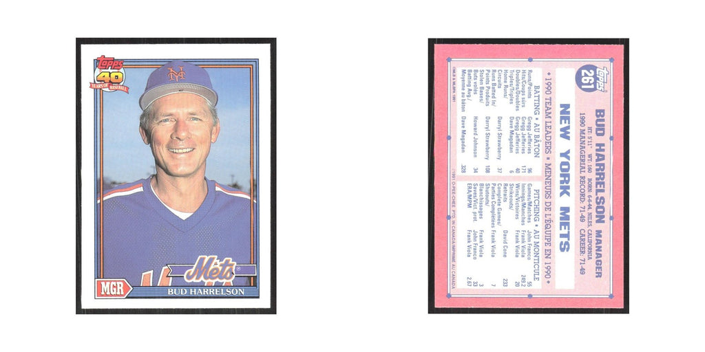 1991 O-Pee-Chee Bud Harrelson Mets #261
