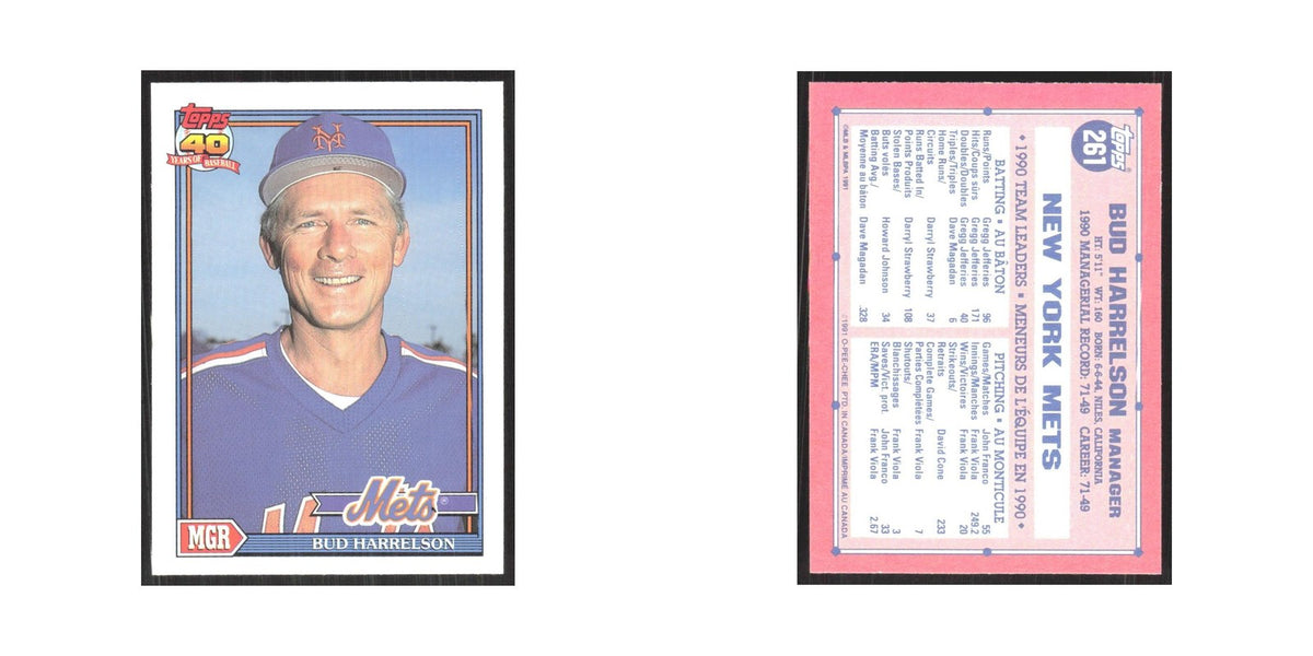 1991 O-Pee-Chee Bud Harrelson Mets #261