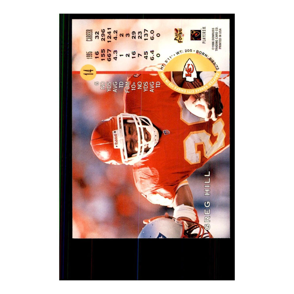 1996 Leaf Greg Hill Chiefs #14