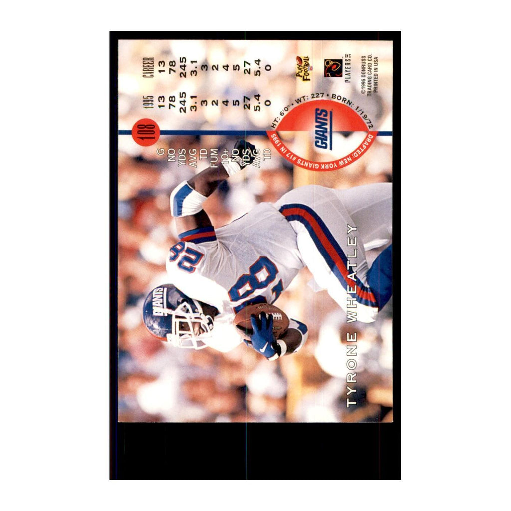 1996 Leaf Tyrone Wheatley Giants #108