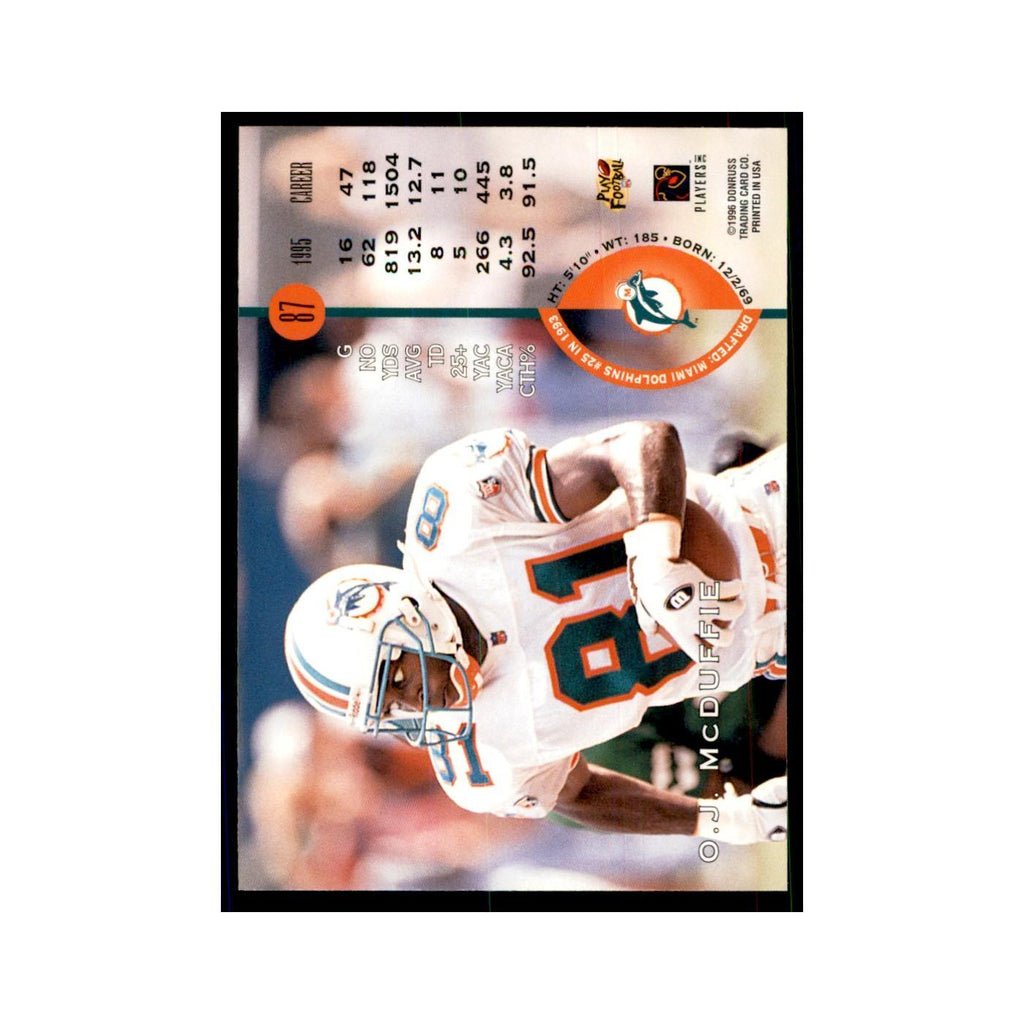 1996 Leaf O.J. McDuffie Dolphins #87