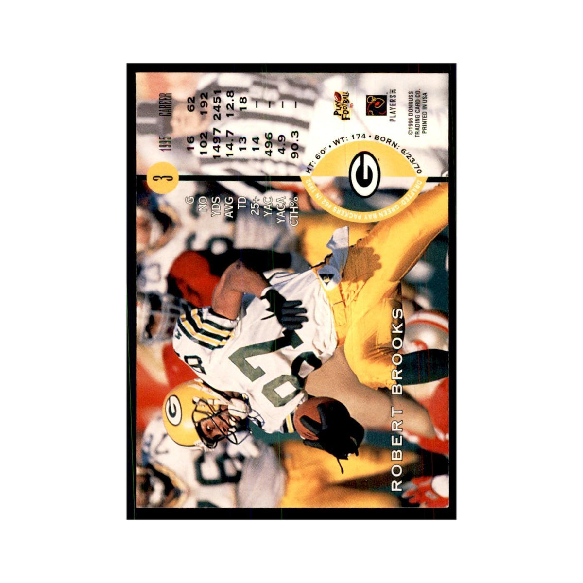 1996 Leaf Robert Brooks Packers #3