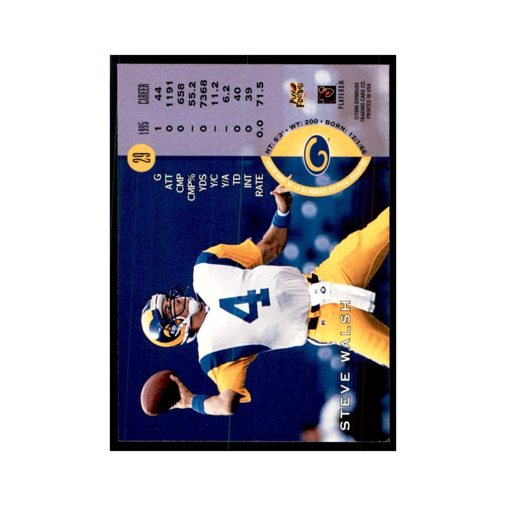 1996 Leaf Steve Walsh St. Louis Rams #29