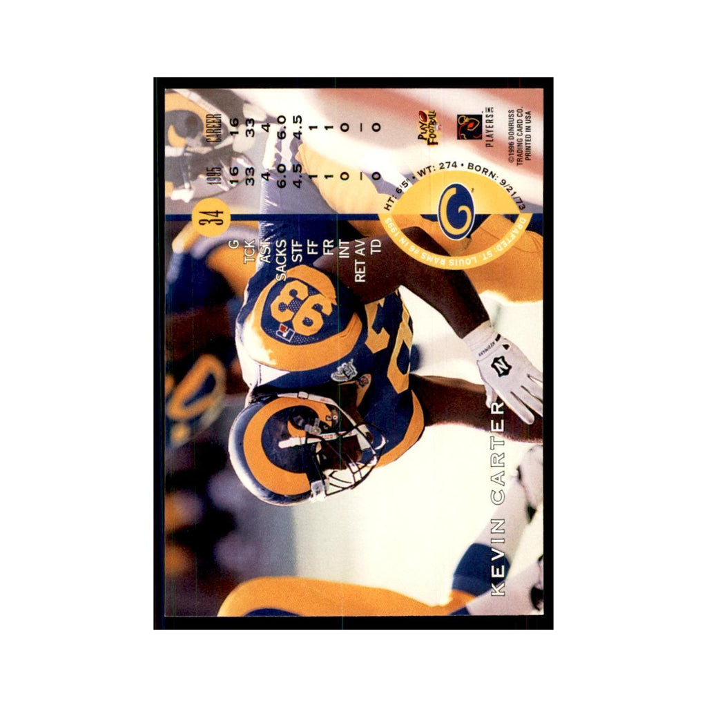 1996 Leaf Kevin Carter St. Louis Rams #34