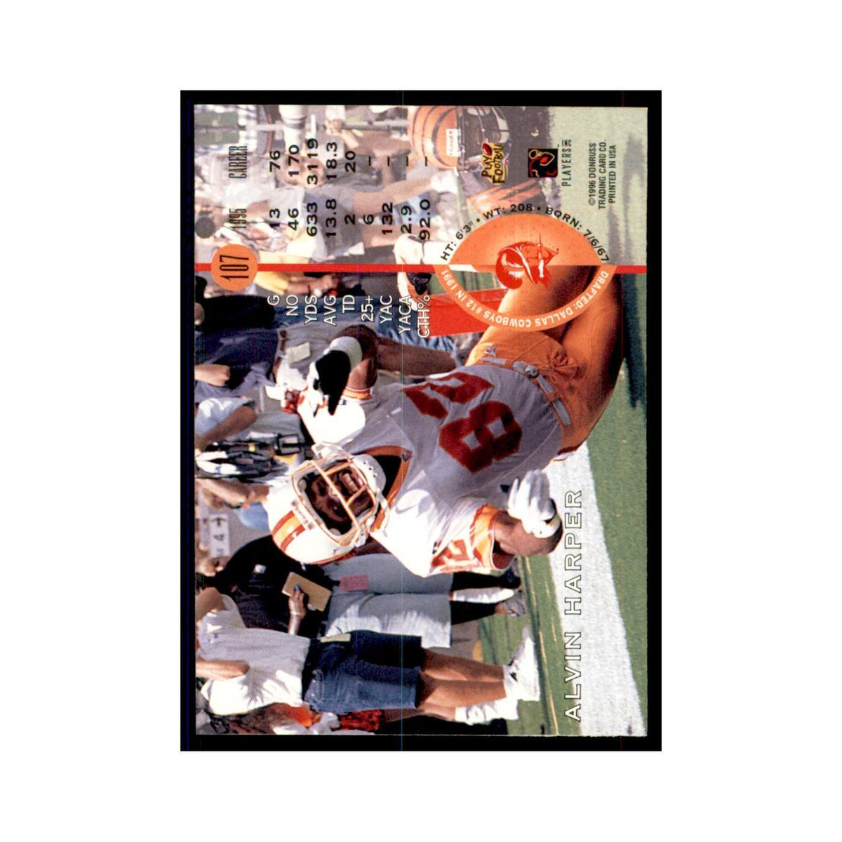 1996 Leaf Alvin Harper Buccaneers #107