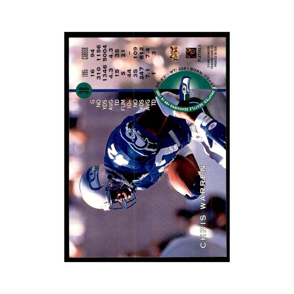 1996 Leaf Chris Warren Seahawks #38