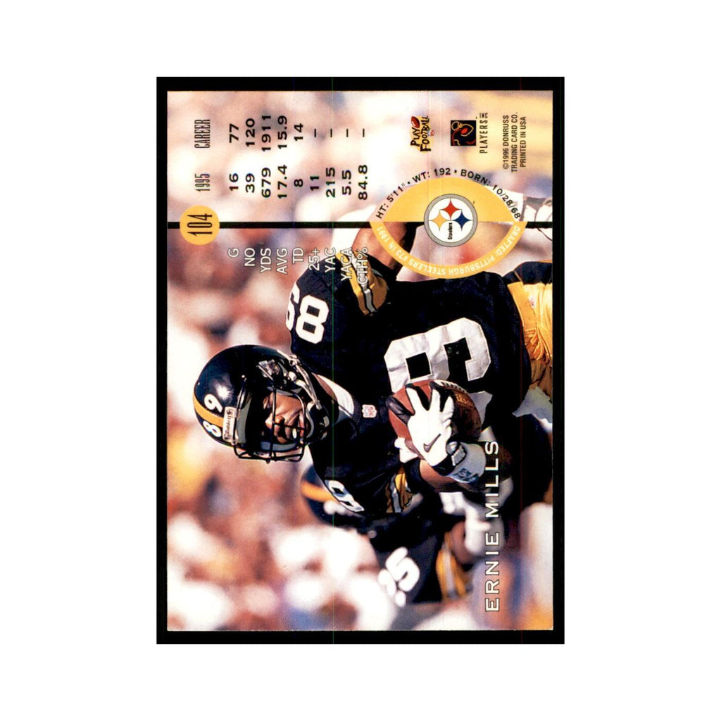 1996 Leaf Ernie Mills Steelers #104