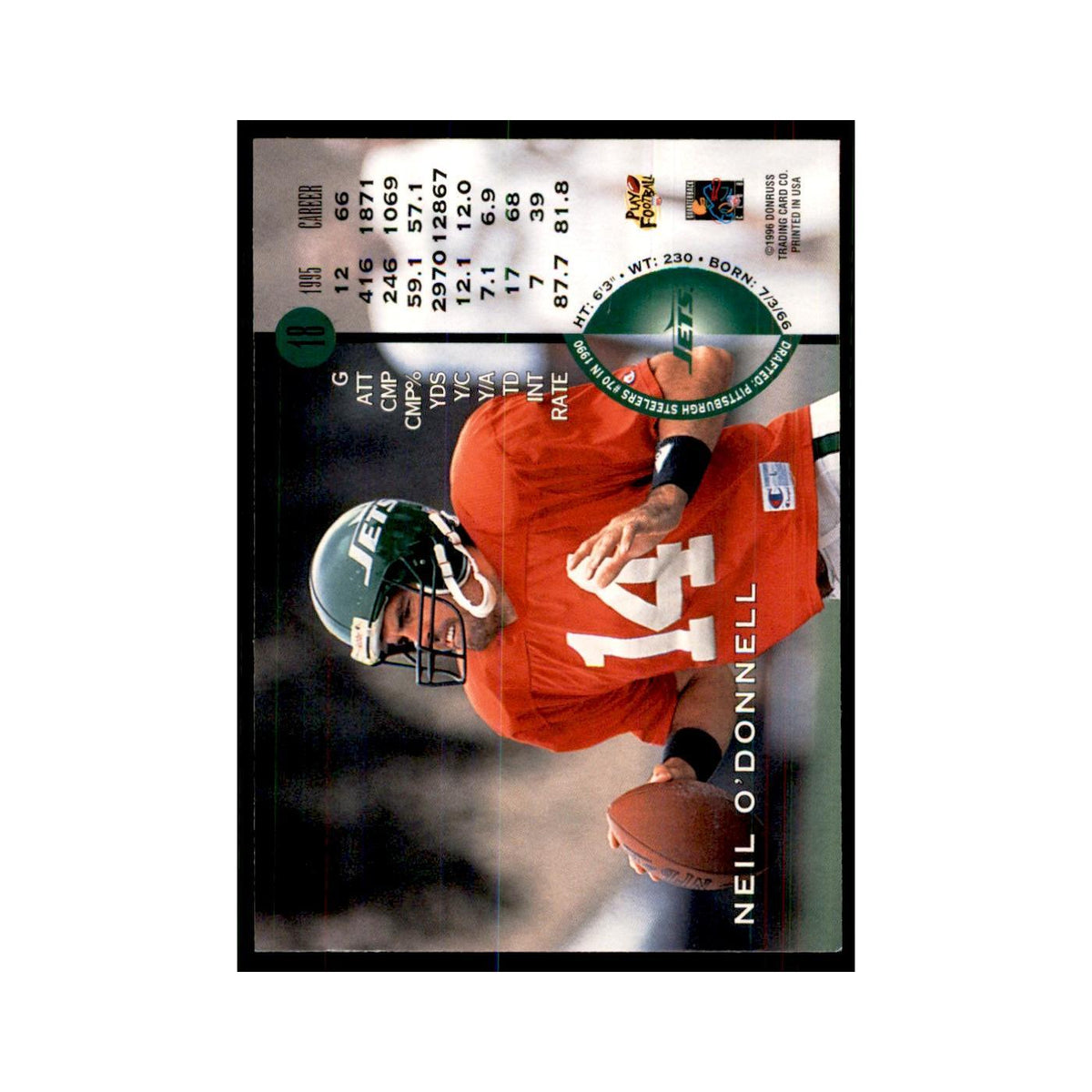 1996 Leaf Neil O'Donnell Jets #18