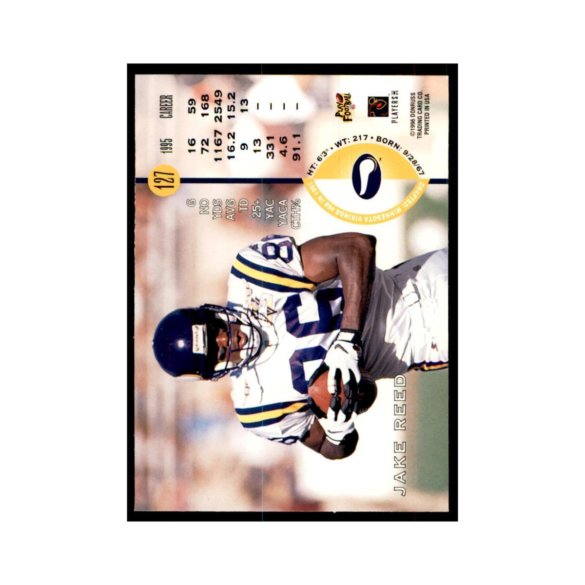 1996 Leaf Jake Reed Vikings #127