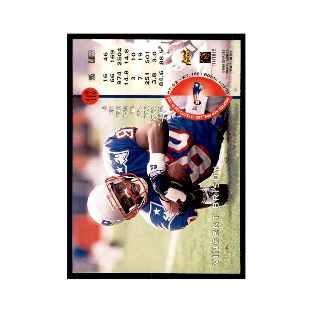 1996 Leaf Vincent Brisby Patriots #112