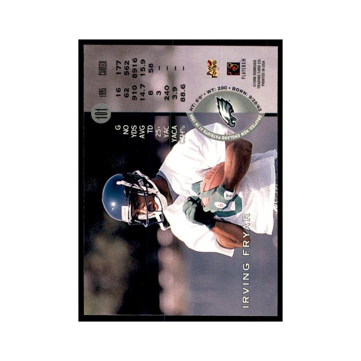 1996 Leaf Irving Fryar Eagles #101