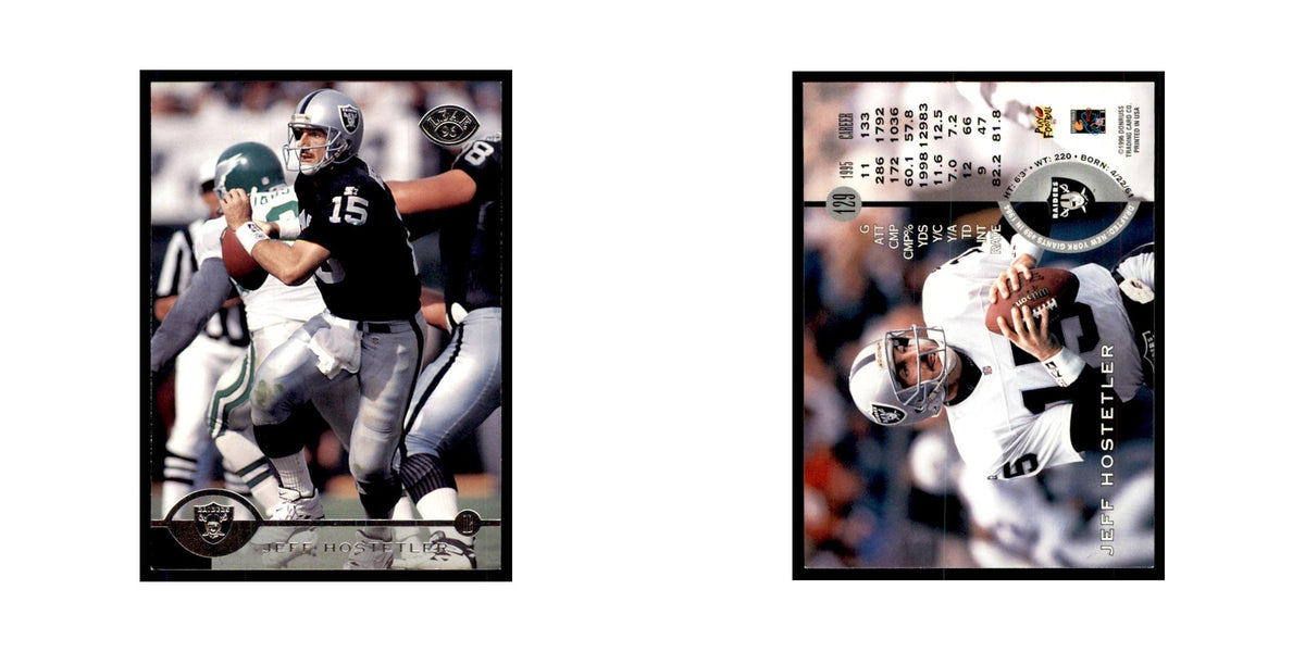1996 Leaf Jeff Hostetler Raiders #129