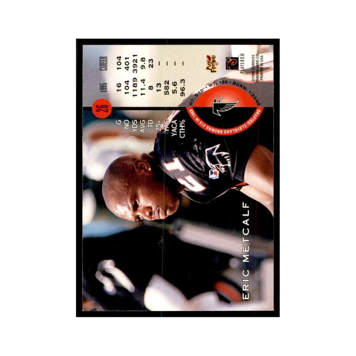 1996 Leaf Eric Metcalf Falcons #26