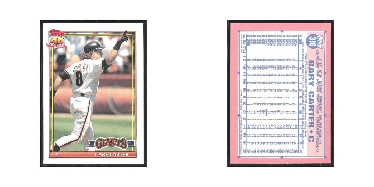 1991 O-Pee-Chee Gary Carter Giants #310