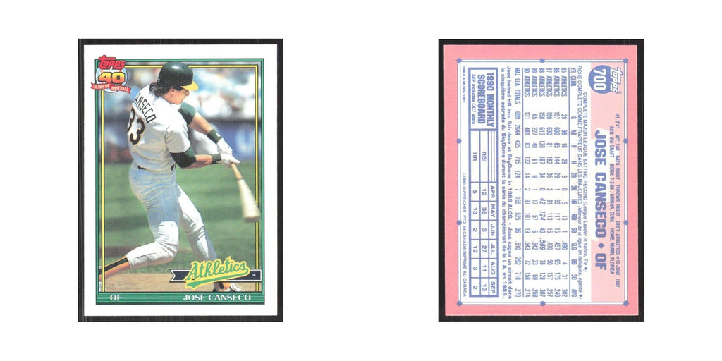 1991 O-Pee-Chee Jose Canseco Athletics #700