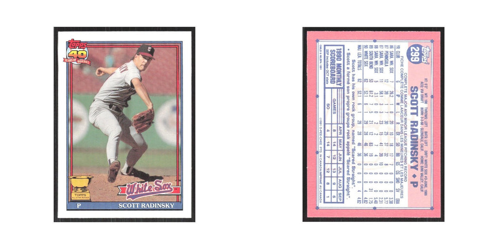 1991 O-Pee-Chee Scott Radinsky RC Gold Cup White Sox #299