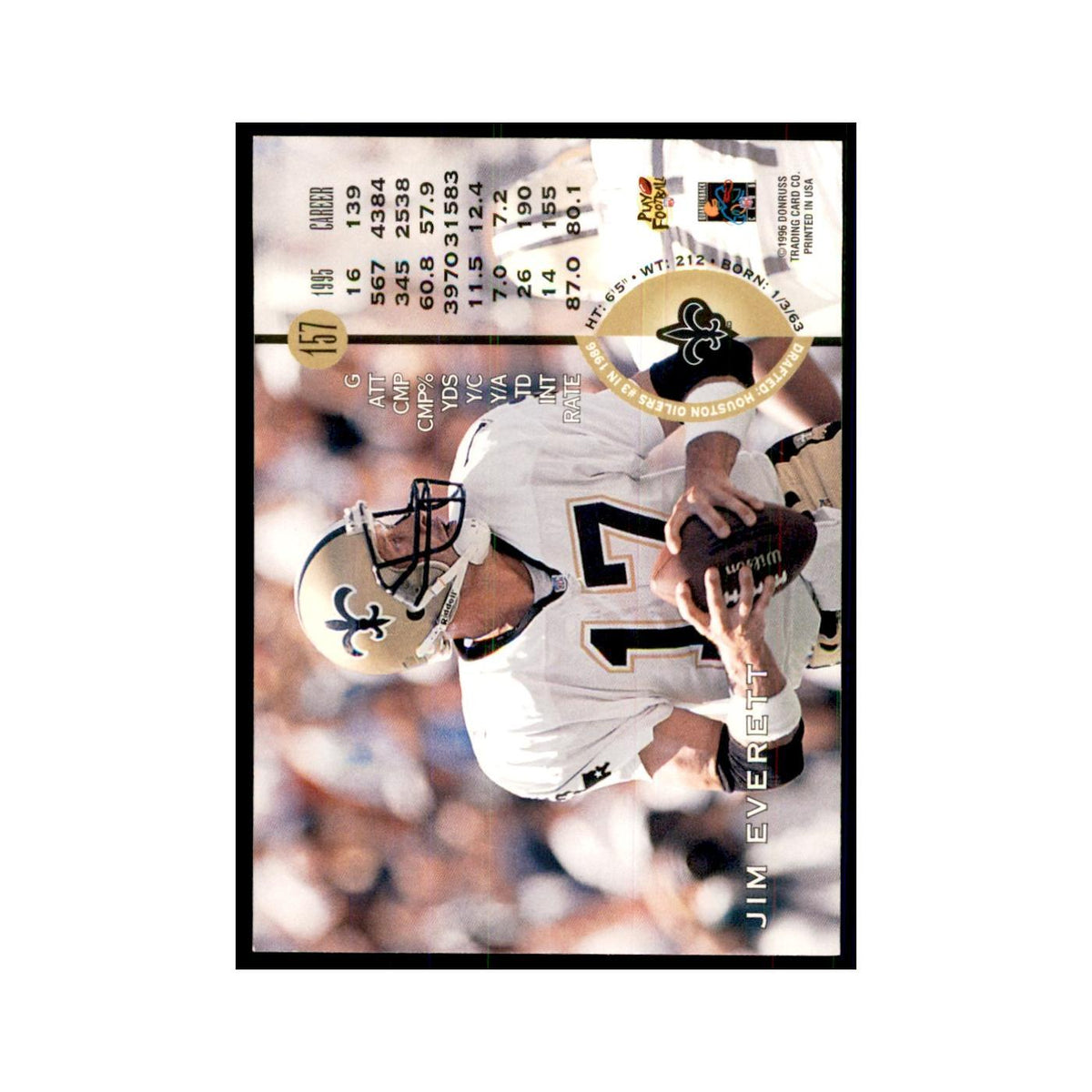 1996 Leaf Jim Everett Saints #157