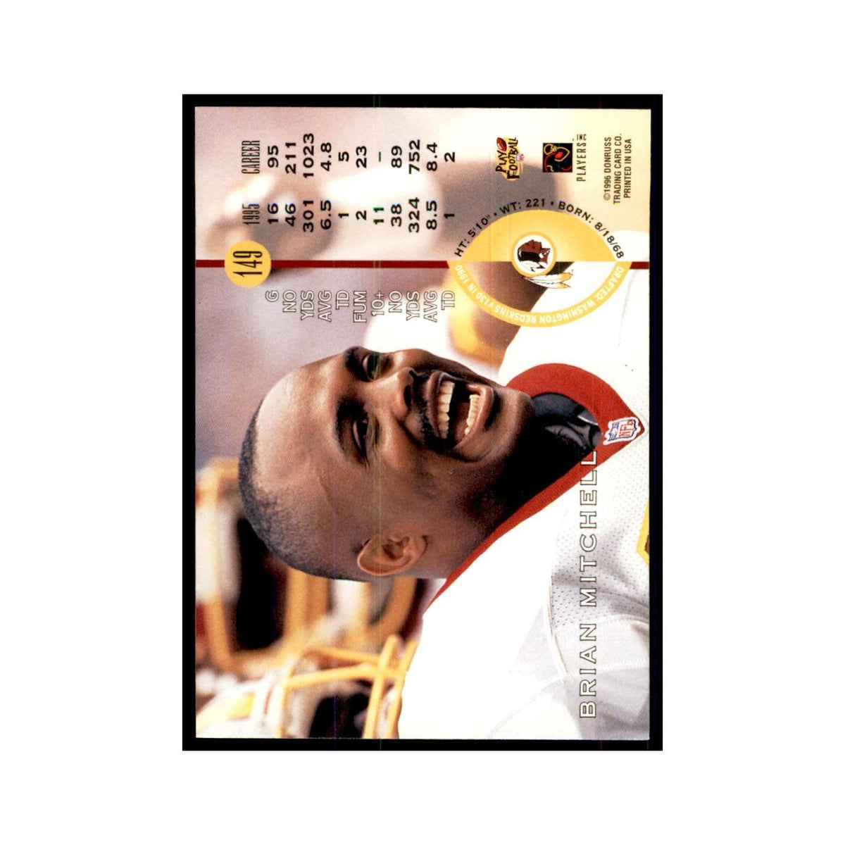 1996 Leaf Brian Mitchell Redskins #149