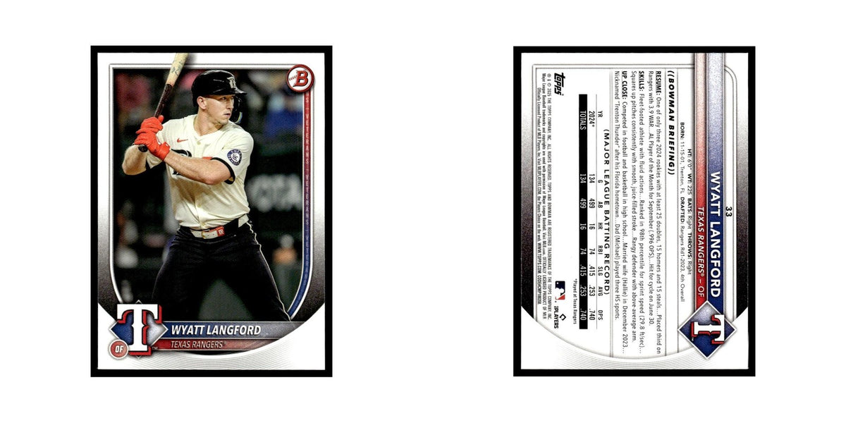 2025 Bowman Wyatt Langford Rangers #33