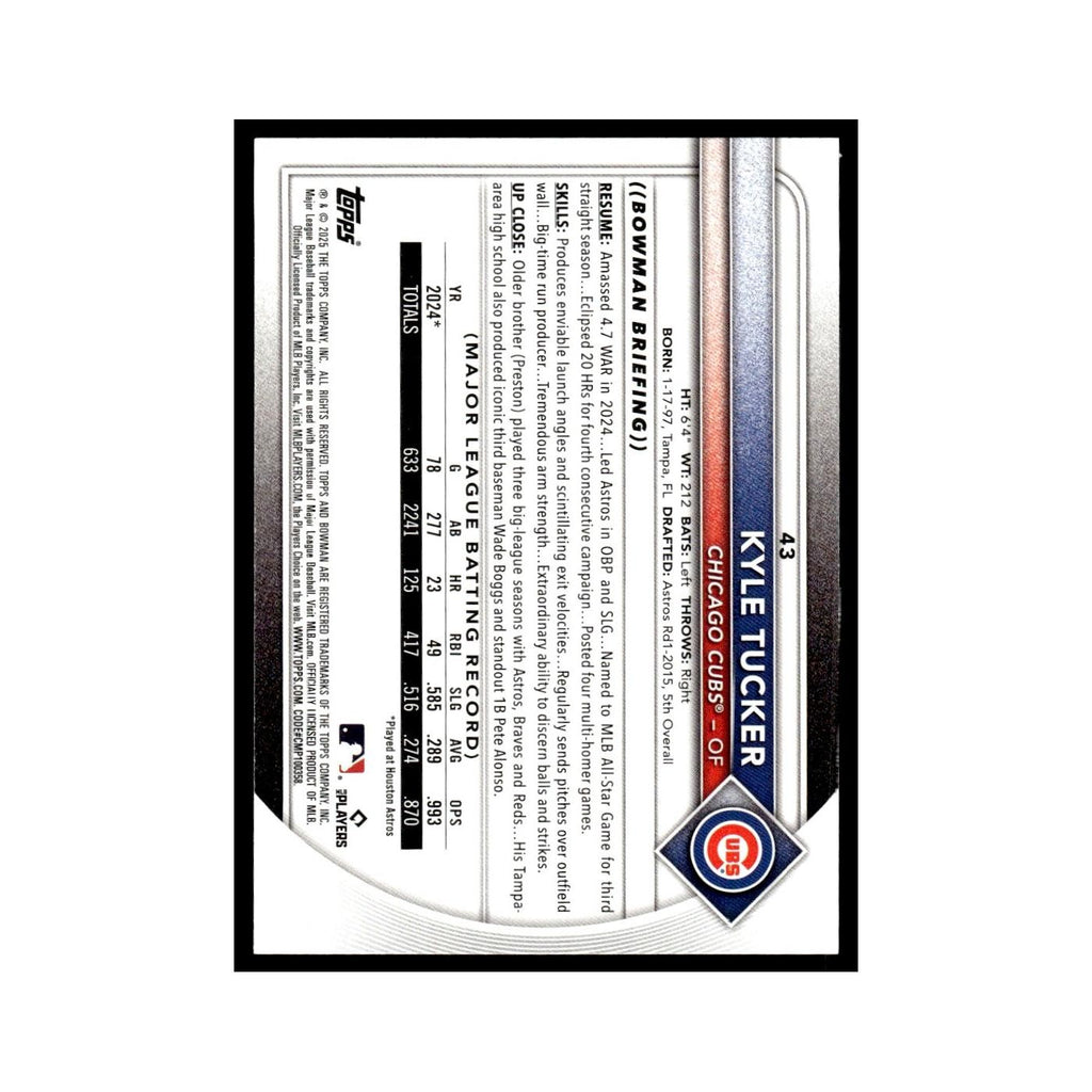 2025 Bowman Kyle Tucker Cubs #43