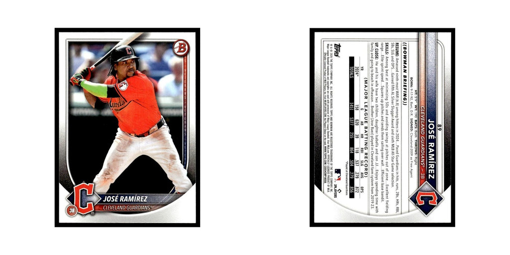 2025 Bowman Jose Ramirez Guardians #89