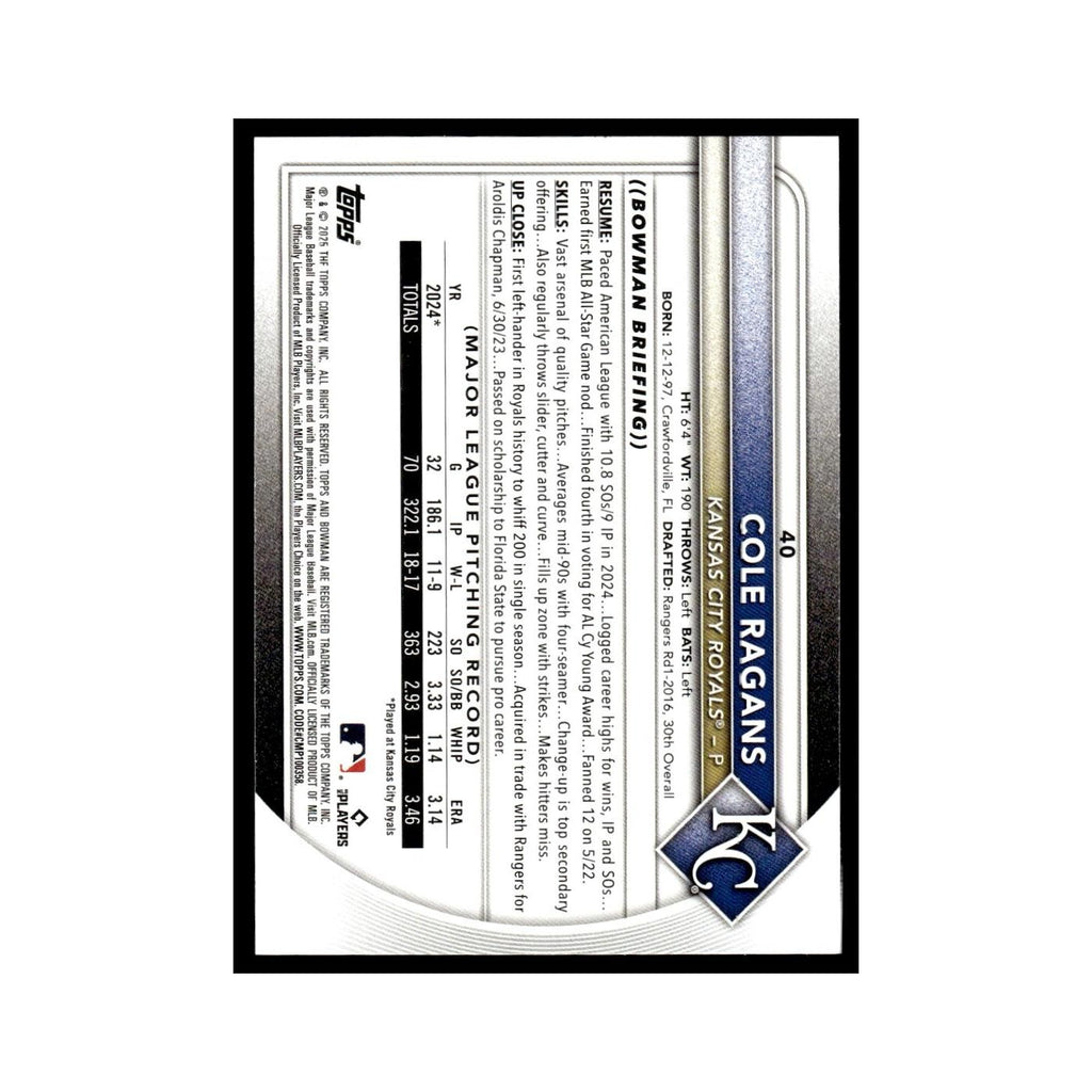2025 Bowman Cole Ragans Royals #40