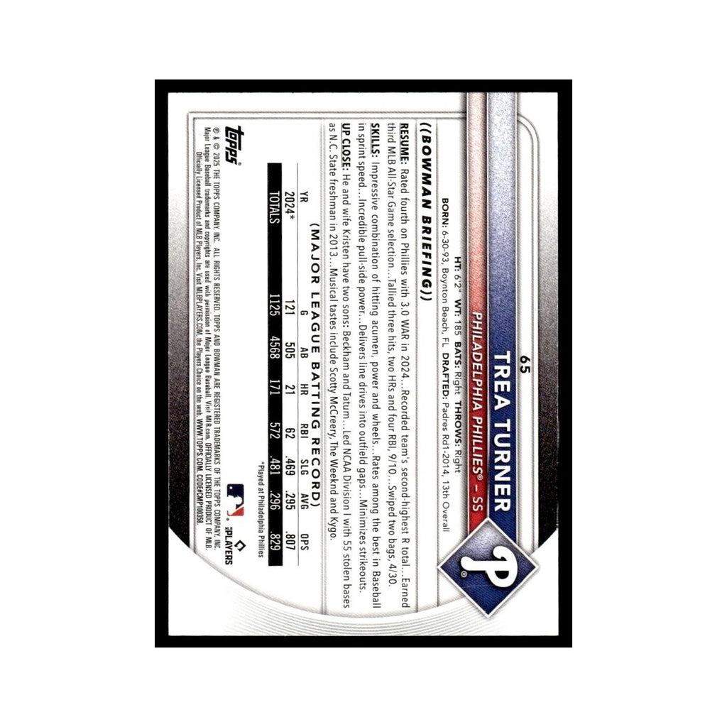 2025 Bowman Trea Turner Phillies #65