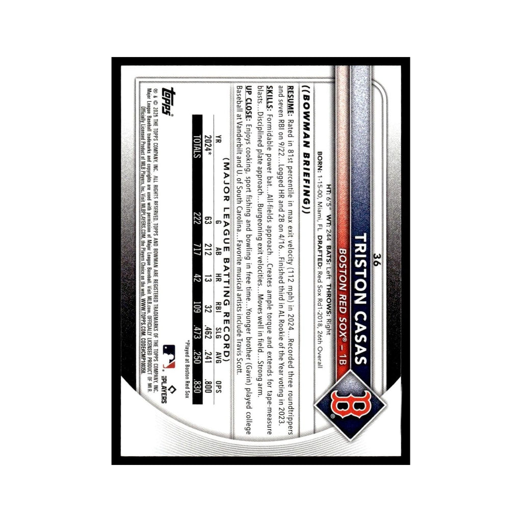 2025 Bowman Triston Casas Red Sox #36