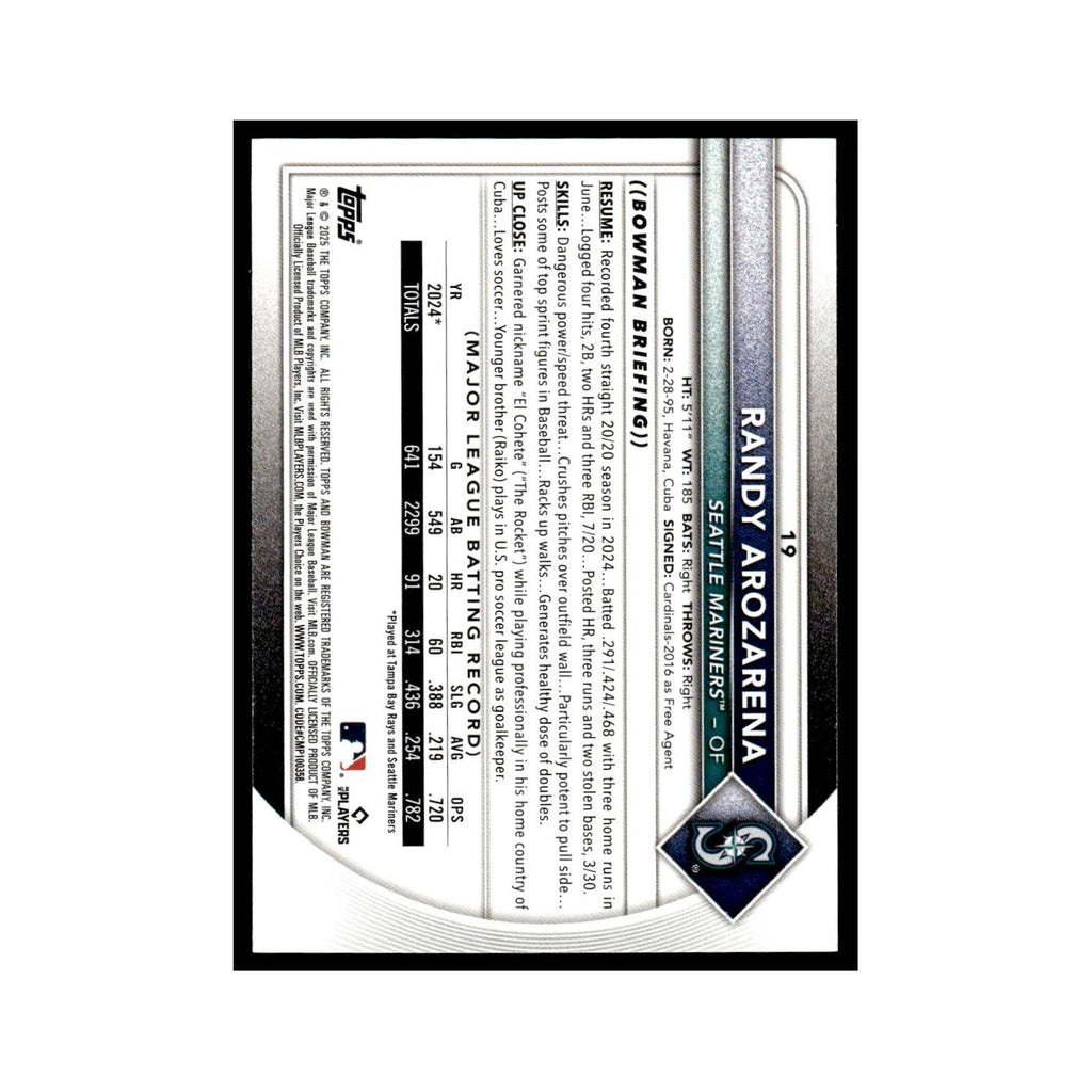 2025 Bowman Randy Arozarena Mariners #19