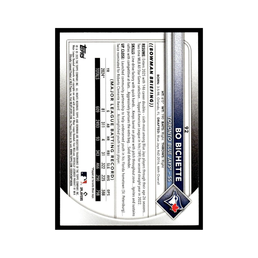 2025 Bowman Bo Bichette Blue Jays #92