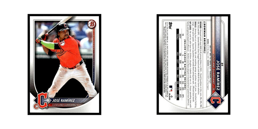 2025 Bowman Jose Ramirez Guardians #89