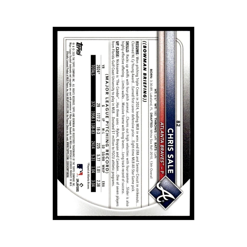 2025 Bowman Chris Sale Braves #82