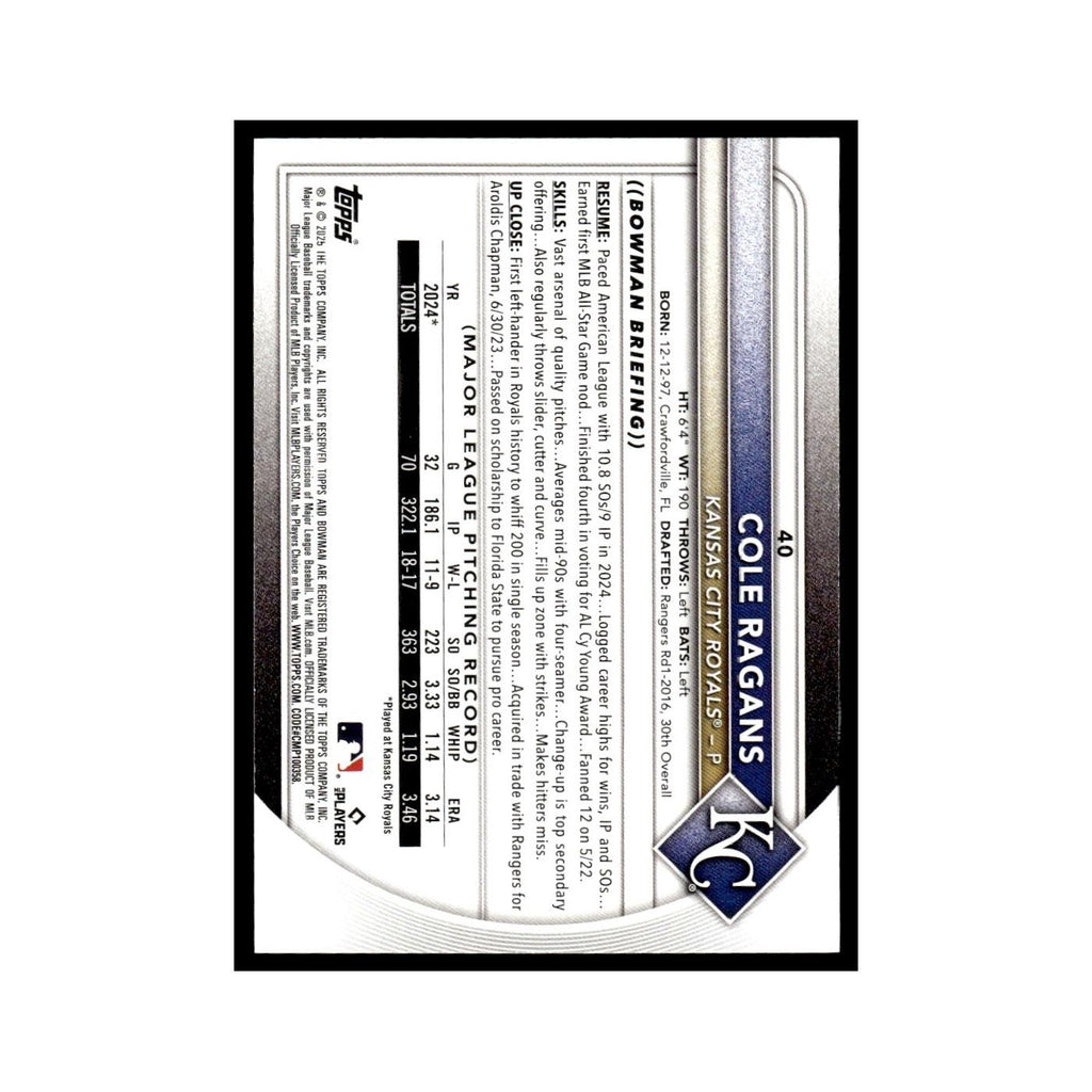 2025 Bowman Cole Ragans Royals #40